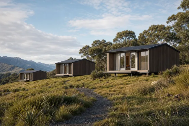 Compact prefabricated mountain cabin