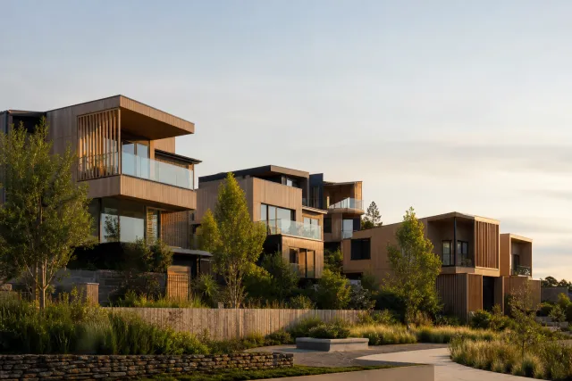 Contemporary timber villa in an Alpine landscape