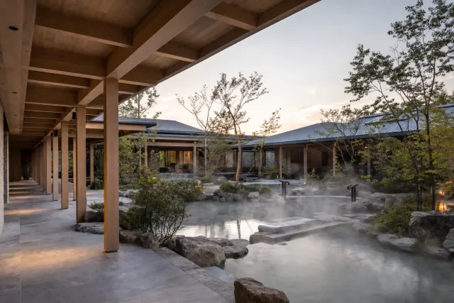 Low-rise engineered timber spa resort